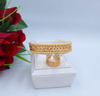 Royal Golden Wheat Leaf Cuff & Ring Set