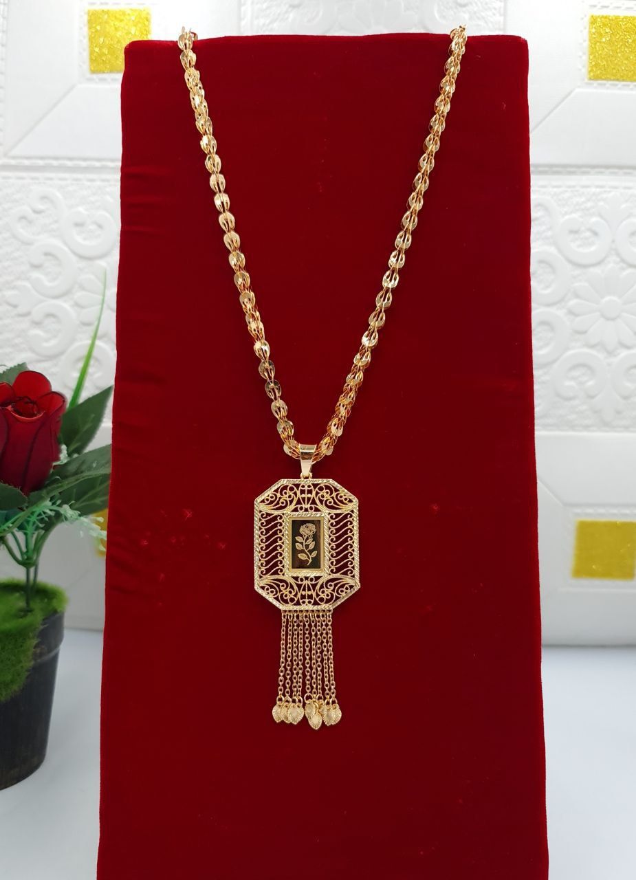 Royal Octagonal Rose Filigree Long Necklace