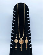 Royal Hexagonal Rose & Popcorn Chain Tassel Set