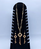 Royal Geometric Rhombus & Mixed Chain Tassel Set