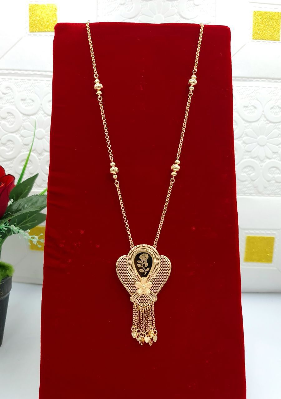 Royal Fan-Shaped Rose Filigree Long Necklace