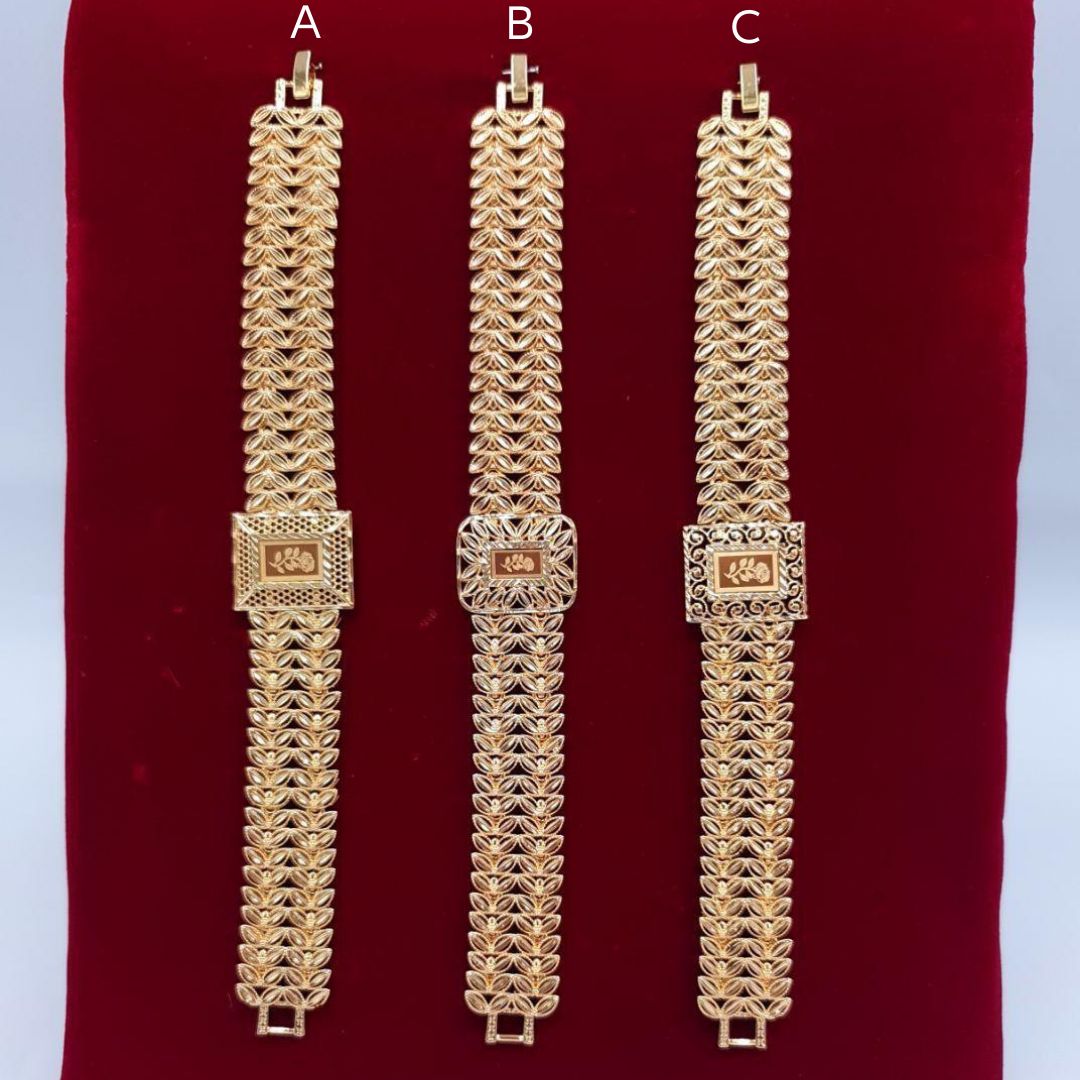 Luxurious Khaleeji Medallion & Wide Geometric Bracelets