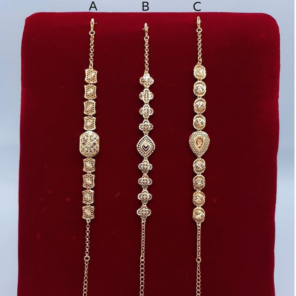 Dainty Filigree Station Gold-Tone Bracelet