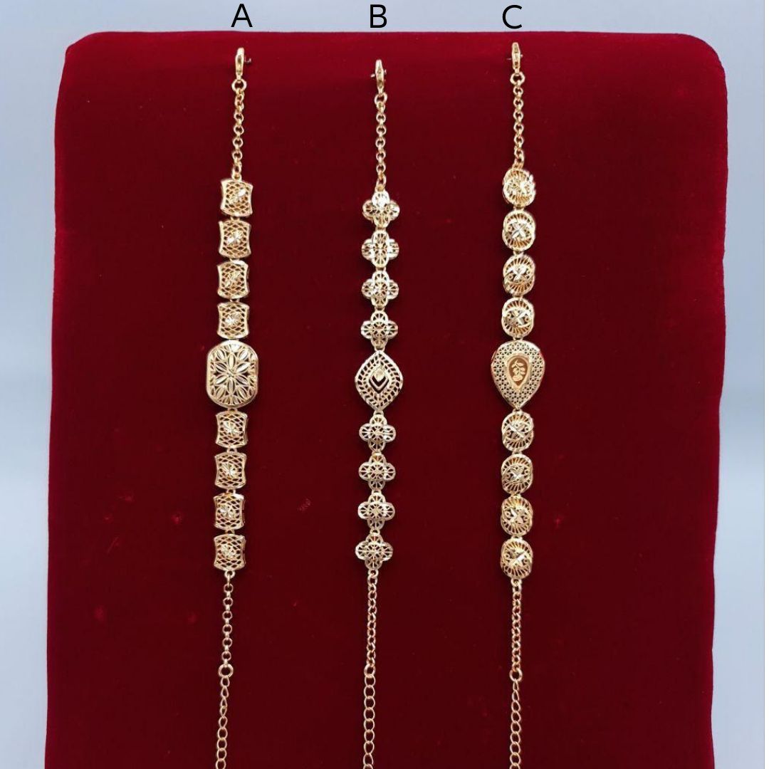 Dainty Filigree Station Gold-Tone Bracelet