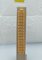 Statement Wide Woven Khaleeji Gold-Tone Bracelet