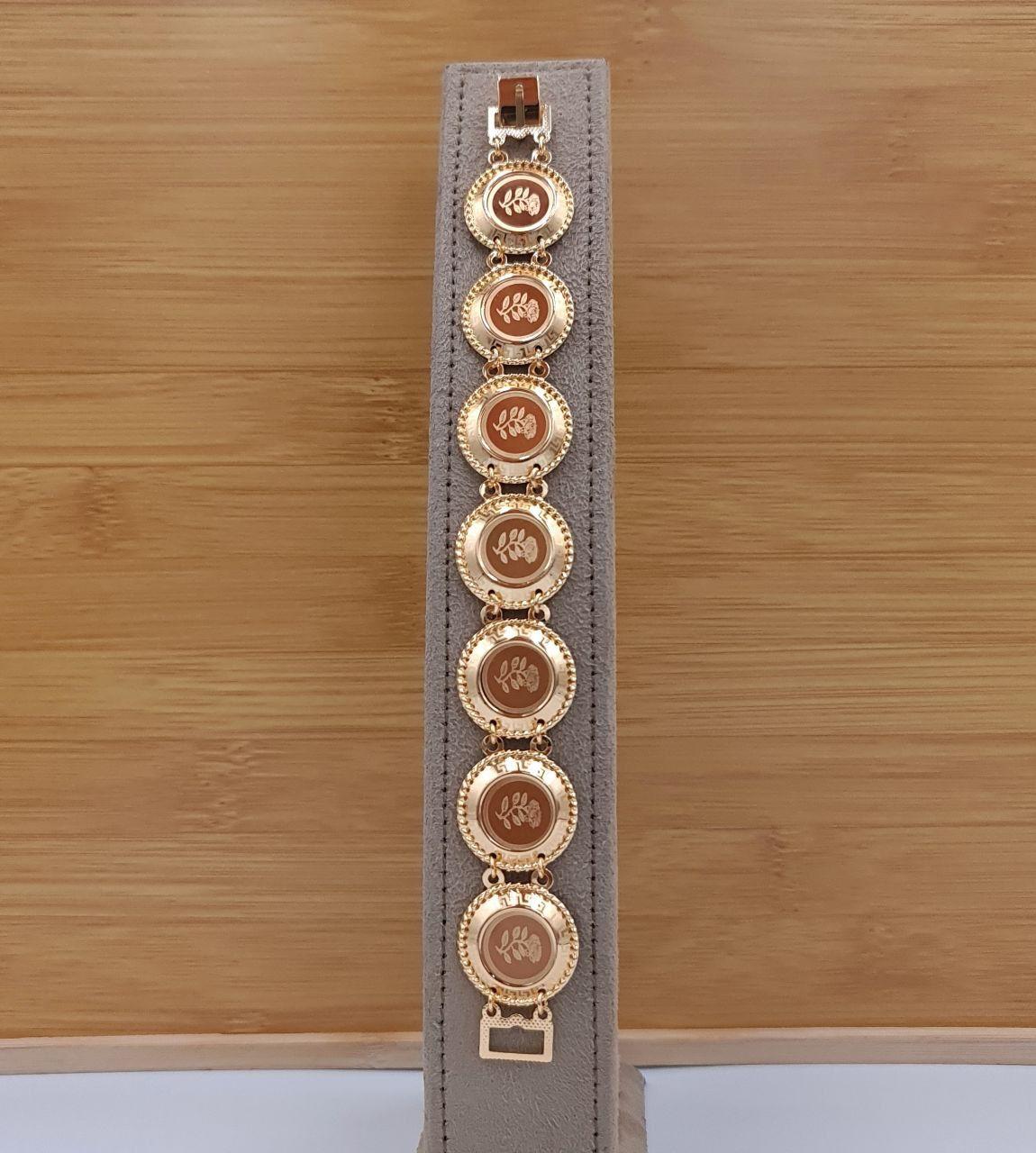 Classic Floral Medallion Gold-Tone Bracelet