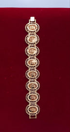 Vintage Lattice Floral Gold-Tone Bracelet
