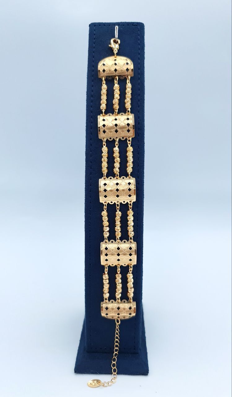 Geometric Multi-Strand Gold-Tone Bracelet