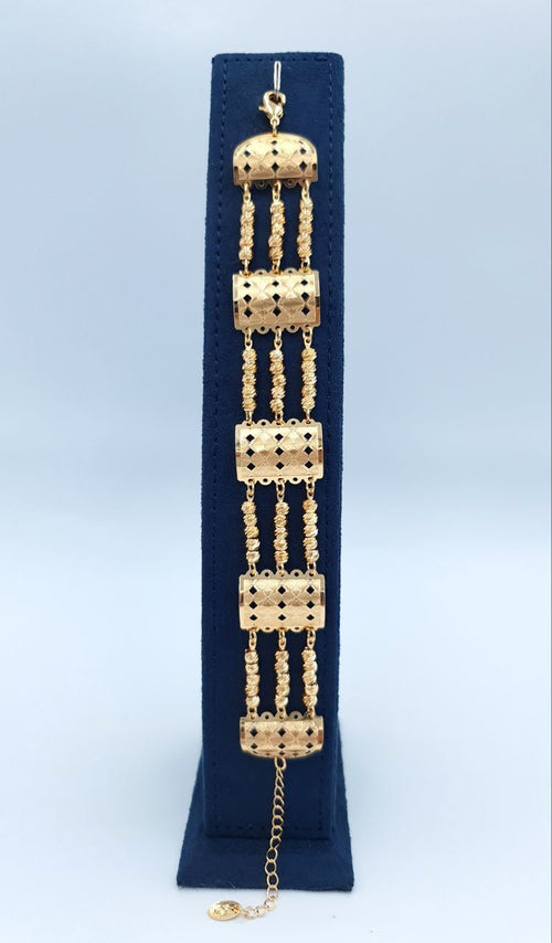 Geometric Multi-Strand Gold-Tone Bracelet