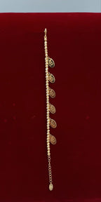 Playful Beaded Floral Charm Gold-Tone Bracelet