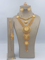 Royal Golden Layered Filigree Coin 4-Piece Set