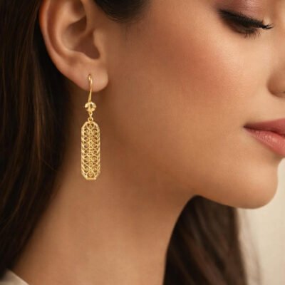 Majestic Long Filigree Bar Earrings