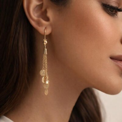 Cascading Coin Tassel Khaleeji Earrings