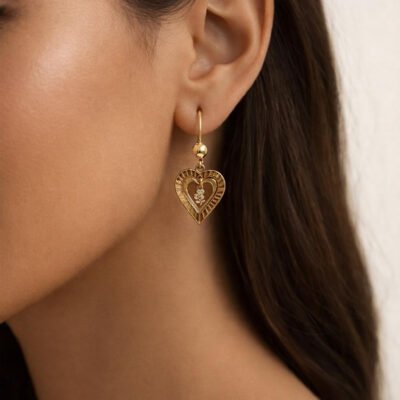 Classic Heart Rose Drop Earrings