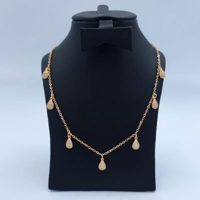 Sparkling Pave Teardrop Charm Necklace