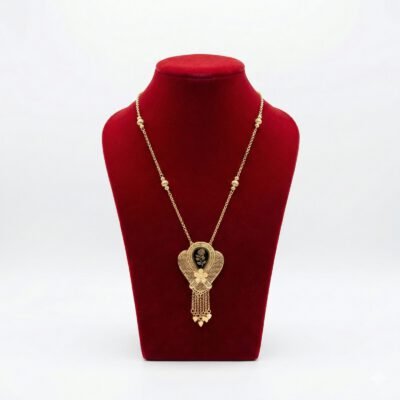 Royal Fan-Shaped Rose Filigree Long Necklace