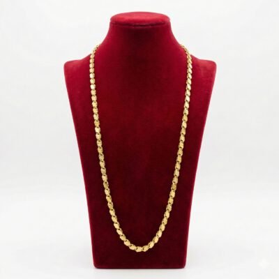 Royal 70cm Diamond-Cut Flat Patterned Chain