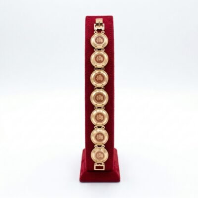 Classic Floral Medallion Gold-Tone Bracelet