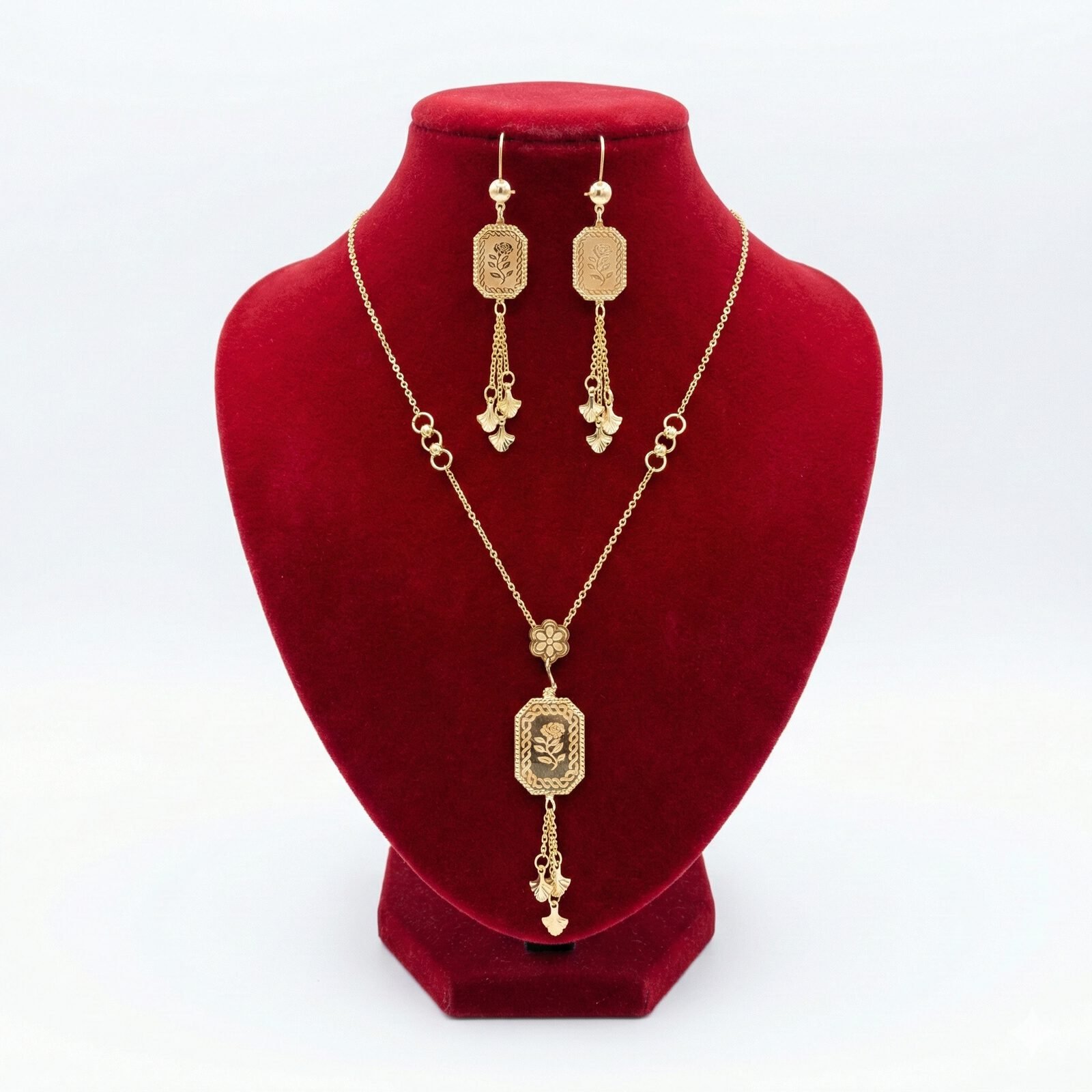 Royal Octagonal Rose & Flower Tassel Set