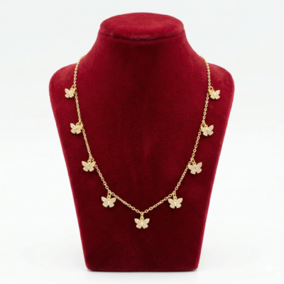 Sparkling Crystal Butterfly Charm Necklace