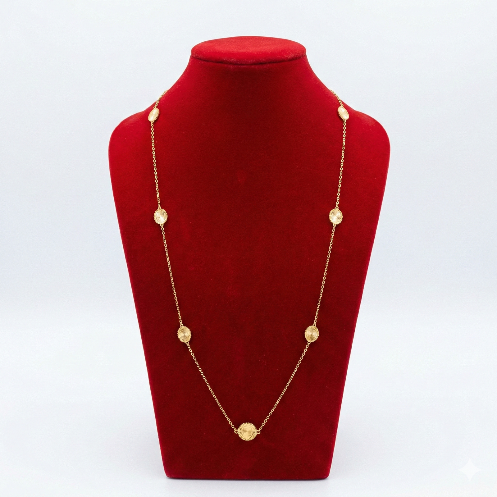 Geometric Hexagon Gold-Tone Long Station Necklace