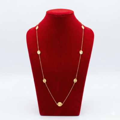 Geometric Hexagon Gold-Tone Long Station Necklace