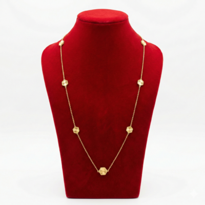 Geometric Sunburst Gold-Tone Long Necklace