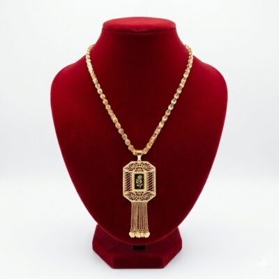 Royal Octagonal Rose Filigree Long Necklace
